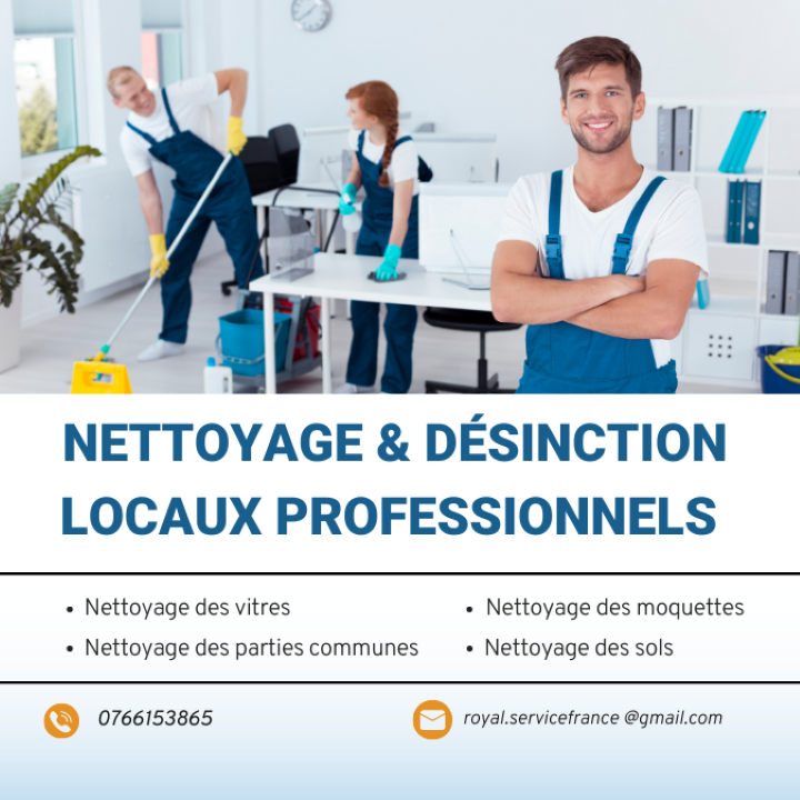 Nettoyage et désinfection de locaux professionnels
