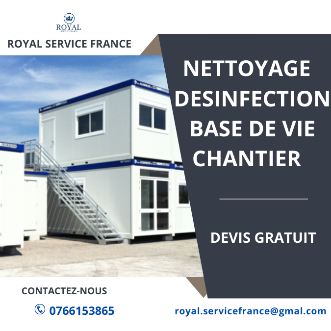 Nettoyage et désinfection de bases de vie chantier