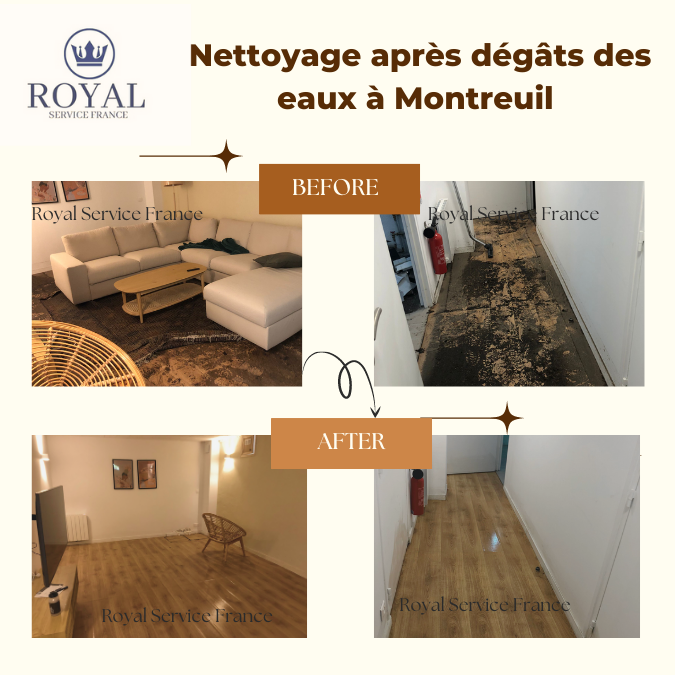 Nettoyage après dégâts des eaux à Montreuil
