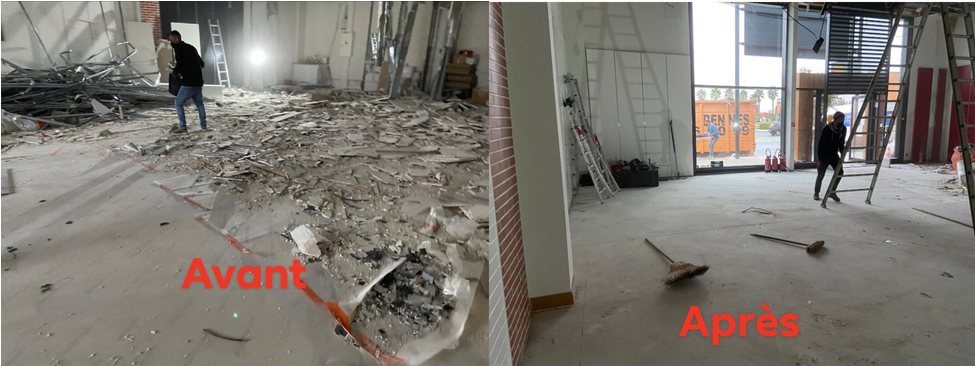 Démolition magasin état avant et après